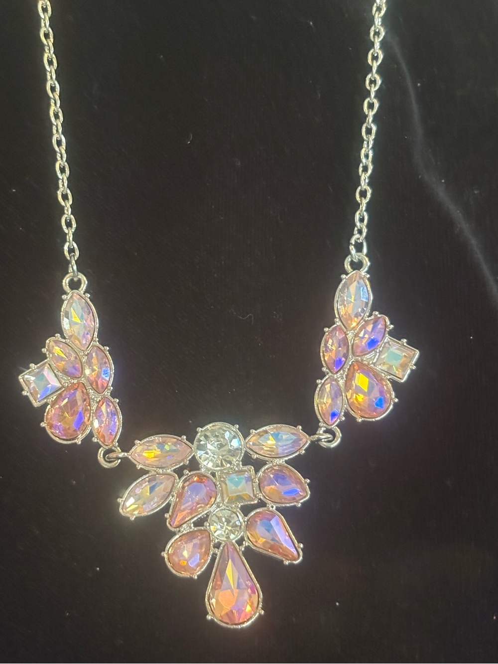 Aurora Crystal Statement Necklace - Pink Iridescent-gorgeous piece